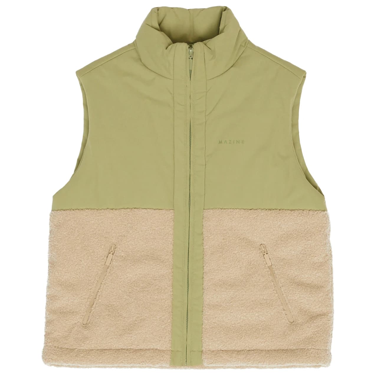 Дамски поларен елек Mazine Women's Fabric Blocking Vest Fleece vest - Matcha / Natural