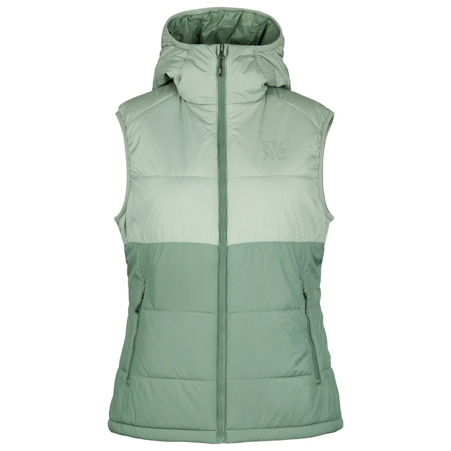 Дамски синтетичен елек Stoic Women's MountainWool200 StorboSt. Hooded Vest Winter vest - Iceberg Green / Pineneedle Green
