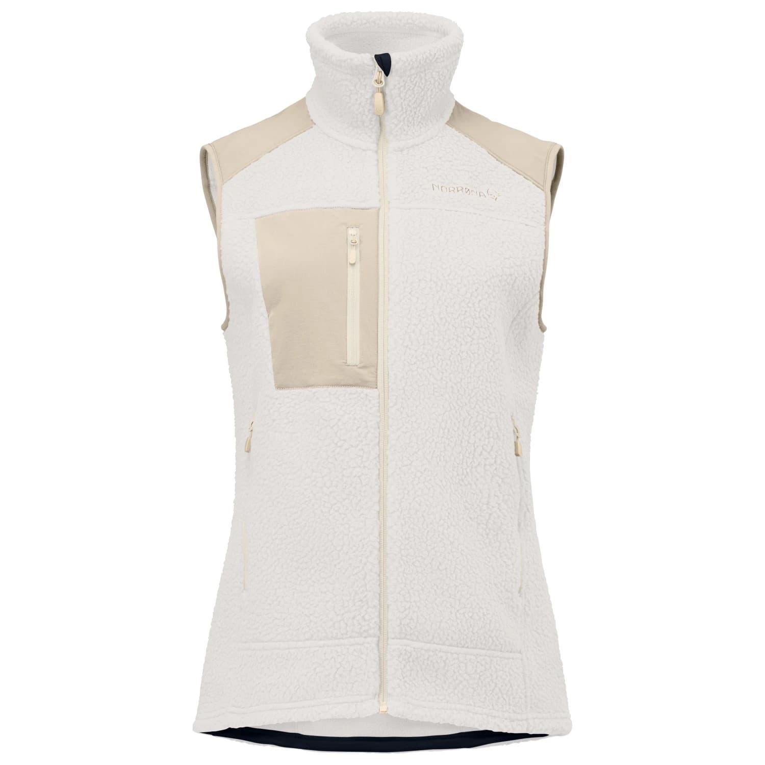 Дамски поларен елек Norrøna Women's Trollveggen Warm3 Vest Fleece vest - Whisper White / Oatmeal