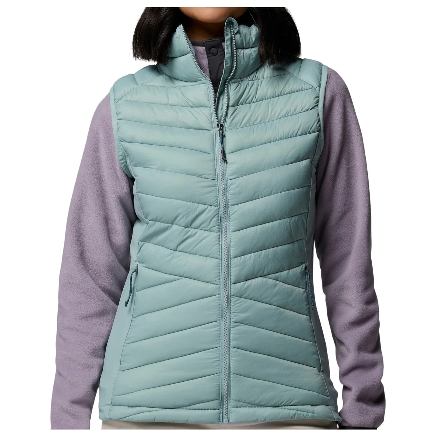 Дамски синтетичен елек Columbia Women's Powder Pass III Hybrid Vest Synthetic vest - Crushed Blue