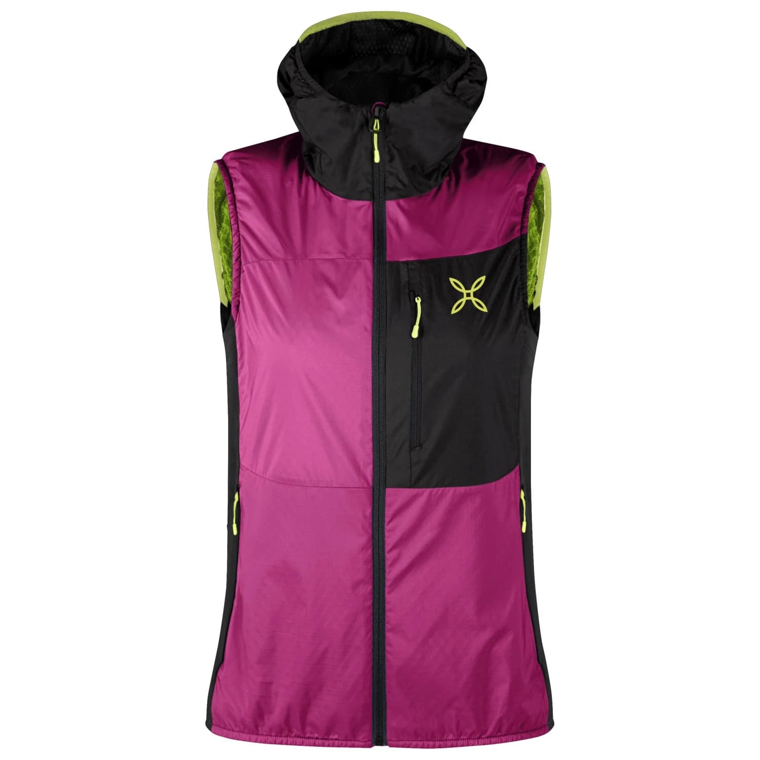Дамски синтетичен елек Montura Women's Traccia Octa Hooded Vest Synthetic vest - Baton Rouge / Sunny Lime
