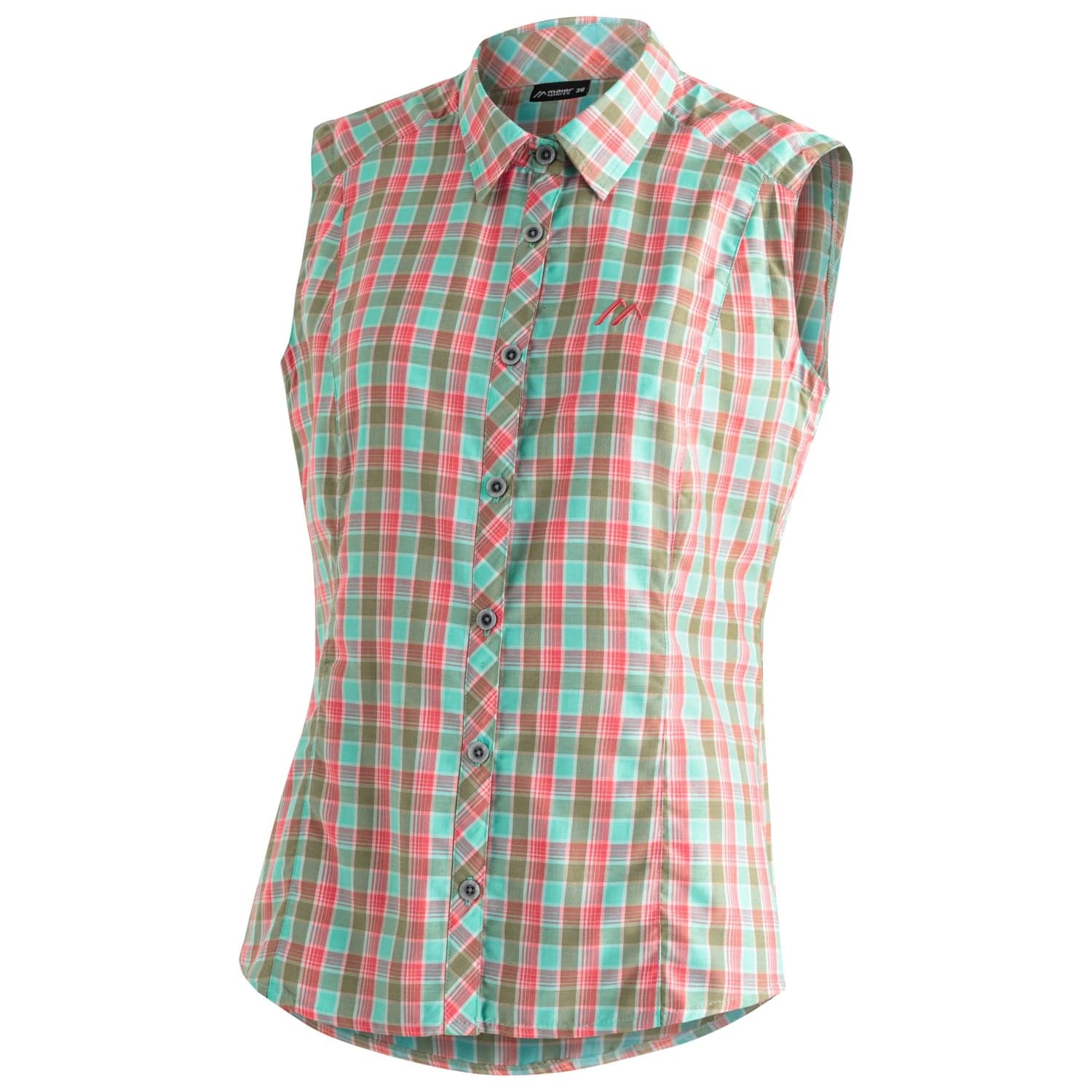 Дамска блуза Maier sports Women's Paloma Blouse - Green Lightblue Red Check