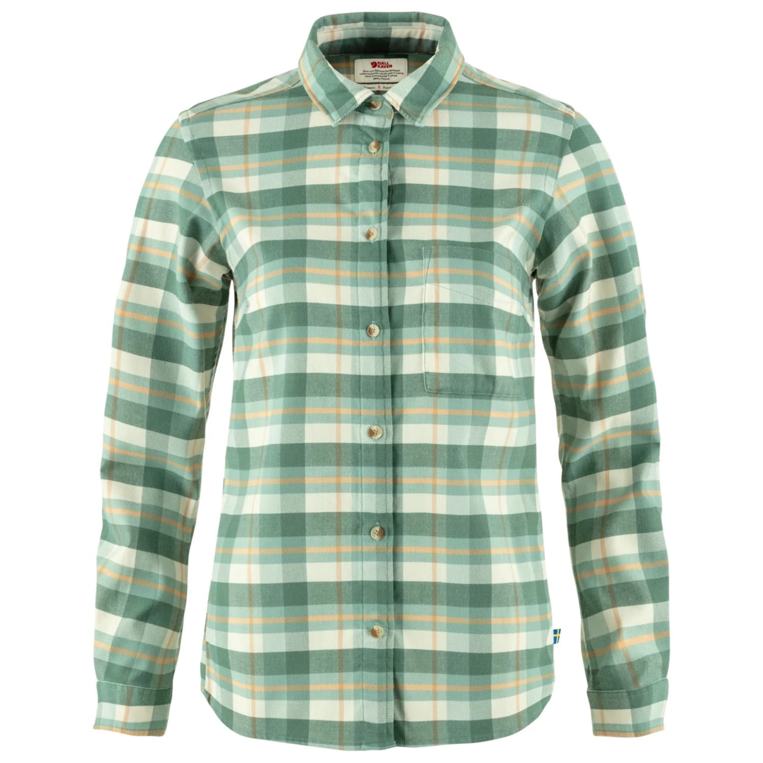 Дамска риза с копчета Fjällräven Women's Singi Fjäll Shirt - Patina Green / Chalk White