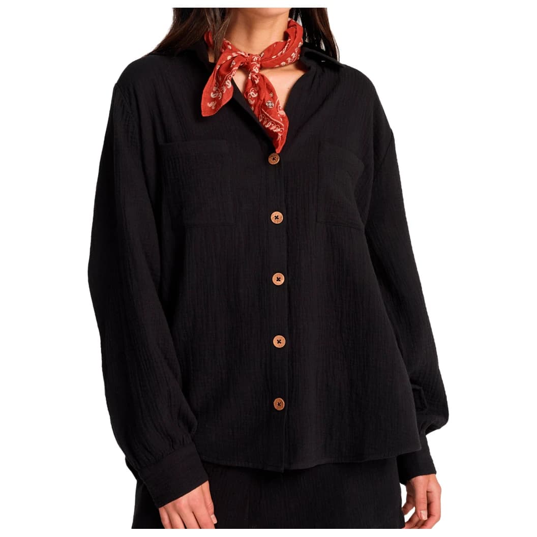 Дамска блуза Billabong Women's Swell Blouse - Black Pebble