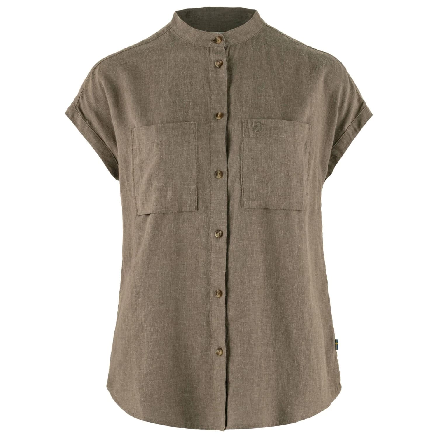 Дамска риза с копчета Fjällräven Women's Övik Hemp Shirt S/S Shirt - Suede Brown