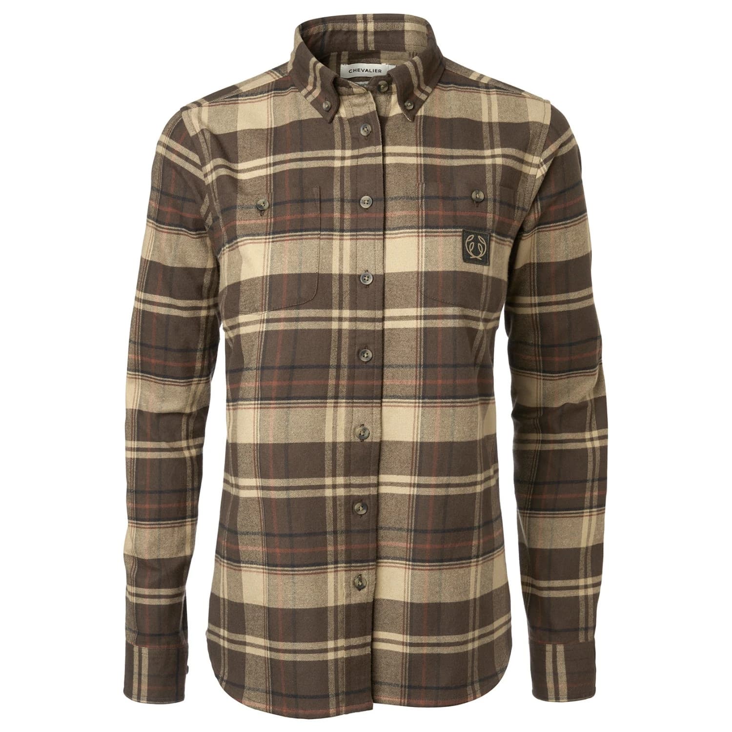 Дамска риза с копчета Chevalier Women's Heron Flannel Shirt - Soil Brown Checked