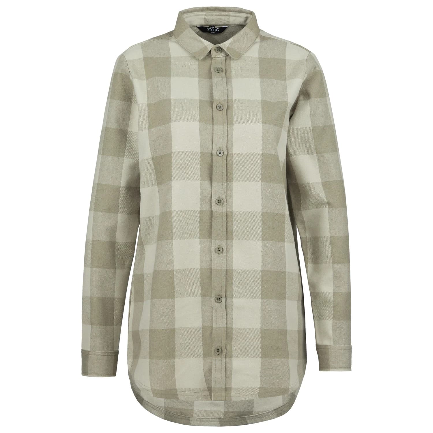 Дамска риза с копчета Stoic Women's MMXX.Storuman Hemp Flannel Shirt - Whisper Grey / Sage Grey