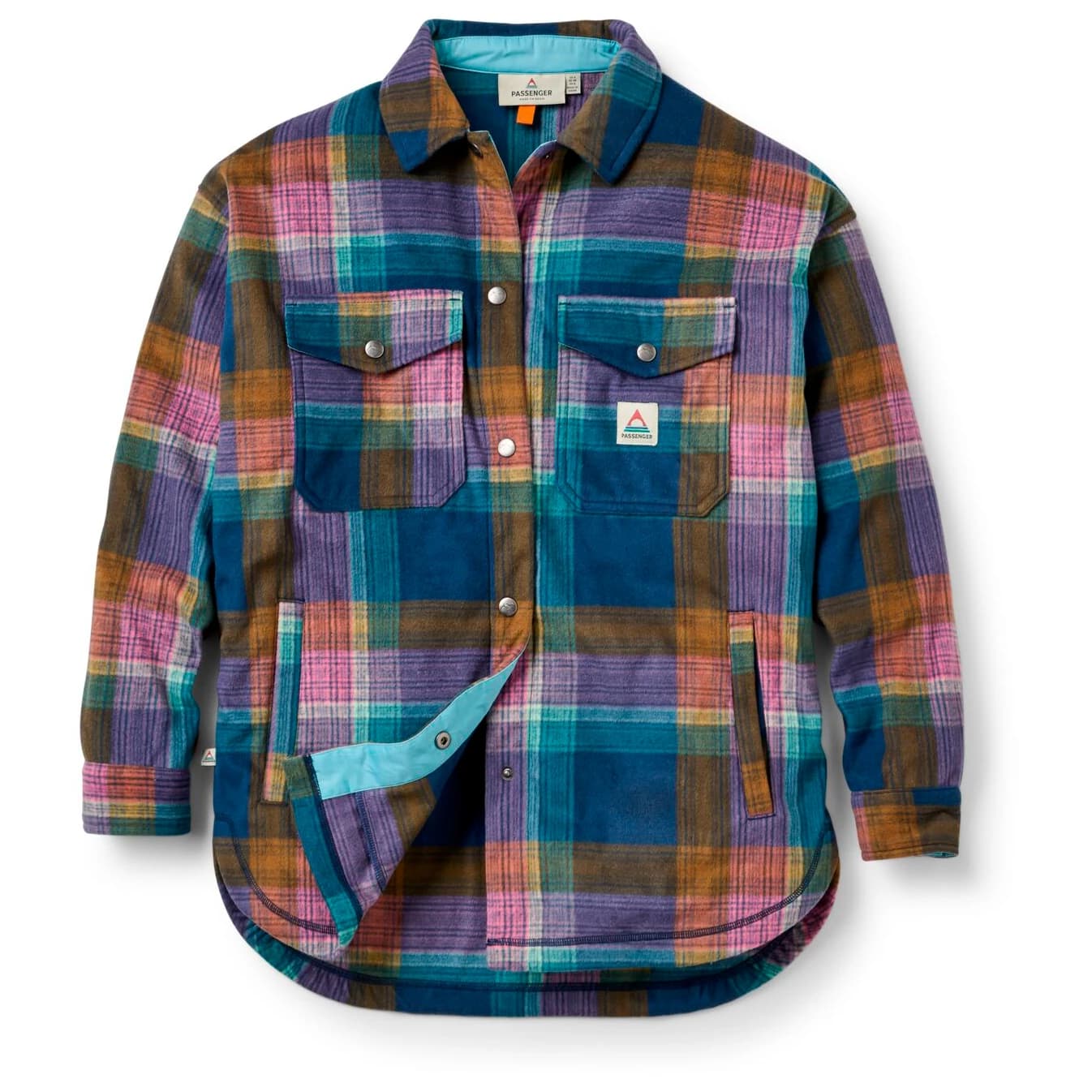 Дамска риза с копчета Passenger Women's East Recycled Polar Fleece Shirt - Rich Navy Multi Check