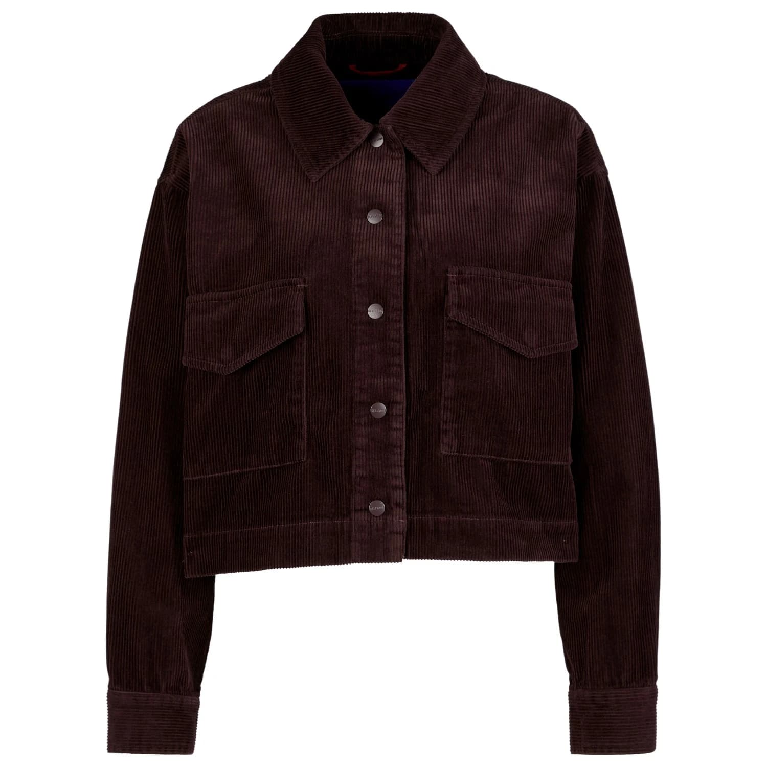 Дамска риза с копчета Selfhood Women's Cropped Shirt - Burgundy