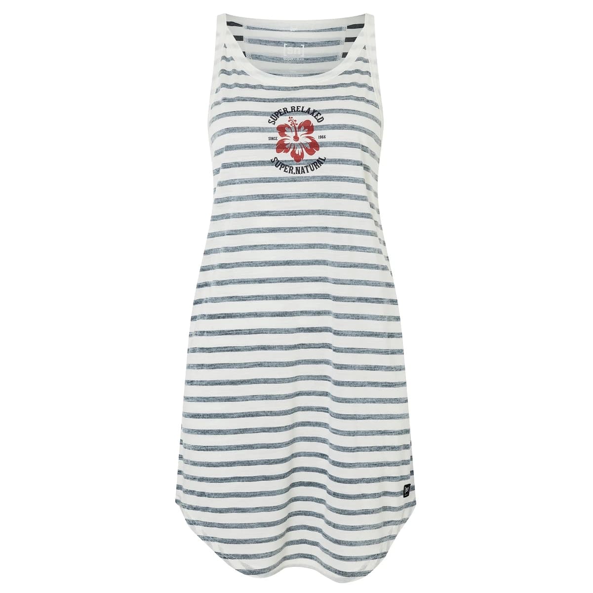 Дамска рокля super.natural Women's Relax Hibiskus Stripe Dress - Stripe / Smile / Salute