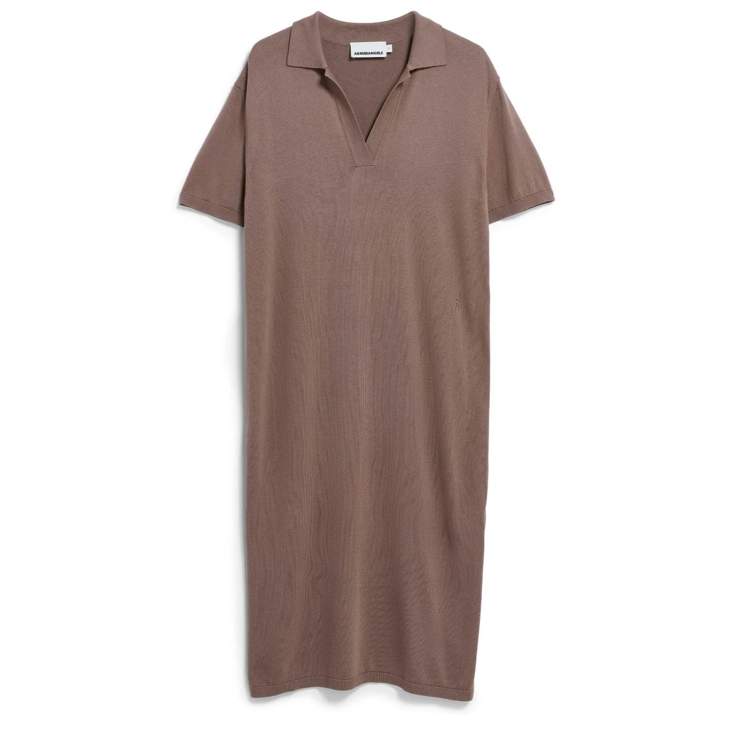 Дамска рокля ARMEDANGELS Women's Fine Polo Knit Dress - Walnut Cream