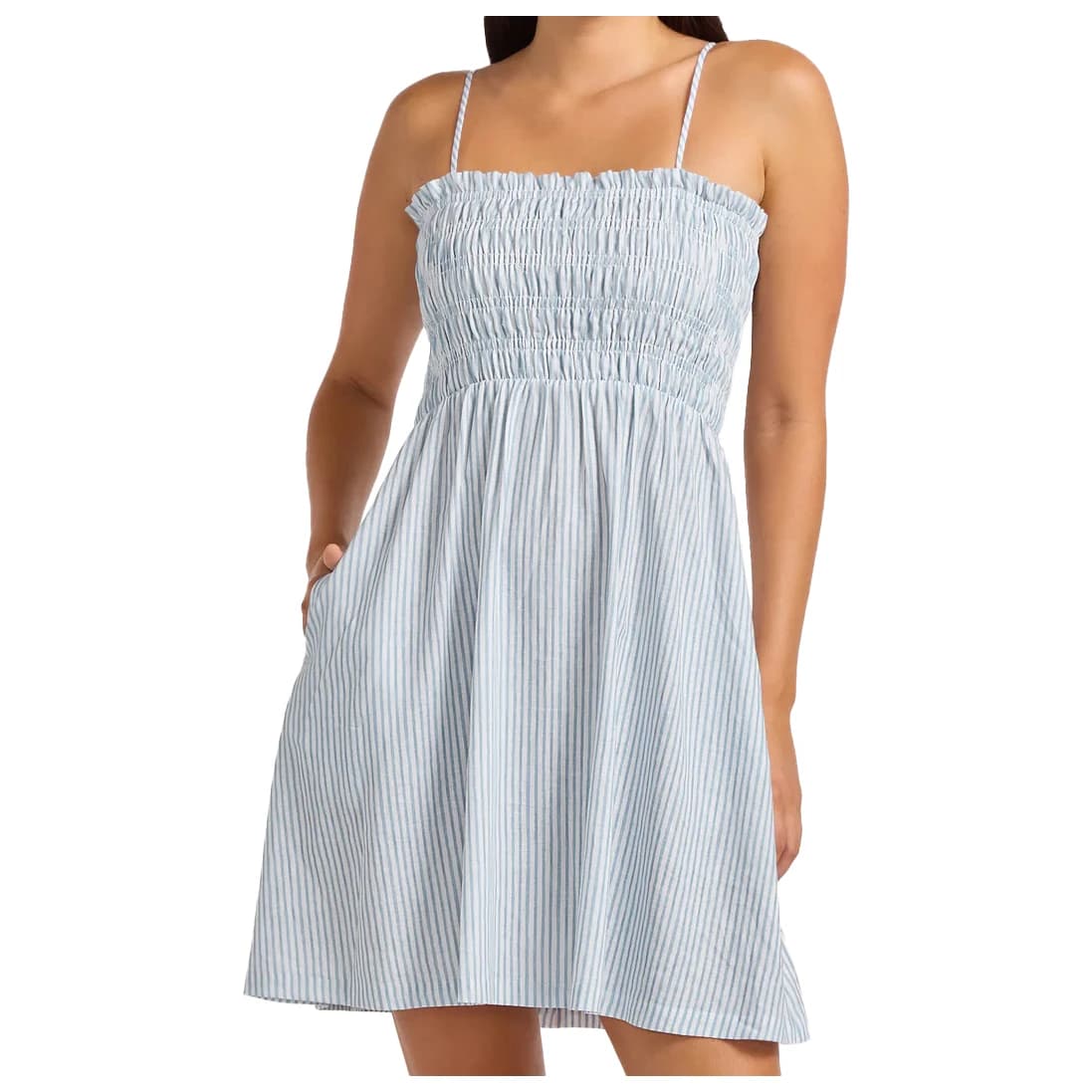 Дамска рокля Seafolly Beach Club Shirred Mini Dress - Powder Blue