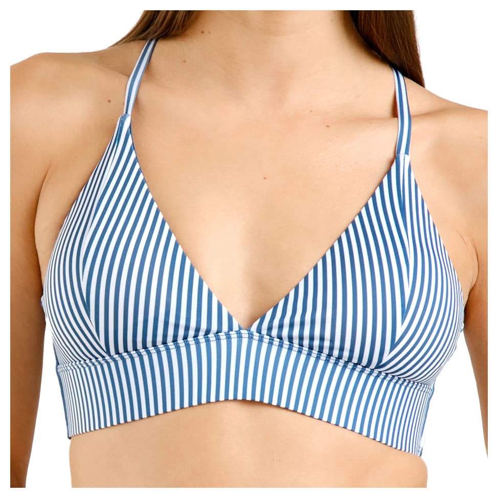 Дамско бикини горнище DEDICATED Women's Bikini Top Alva Bikini top - Thin Stripe / Majolica Blue