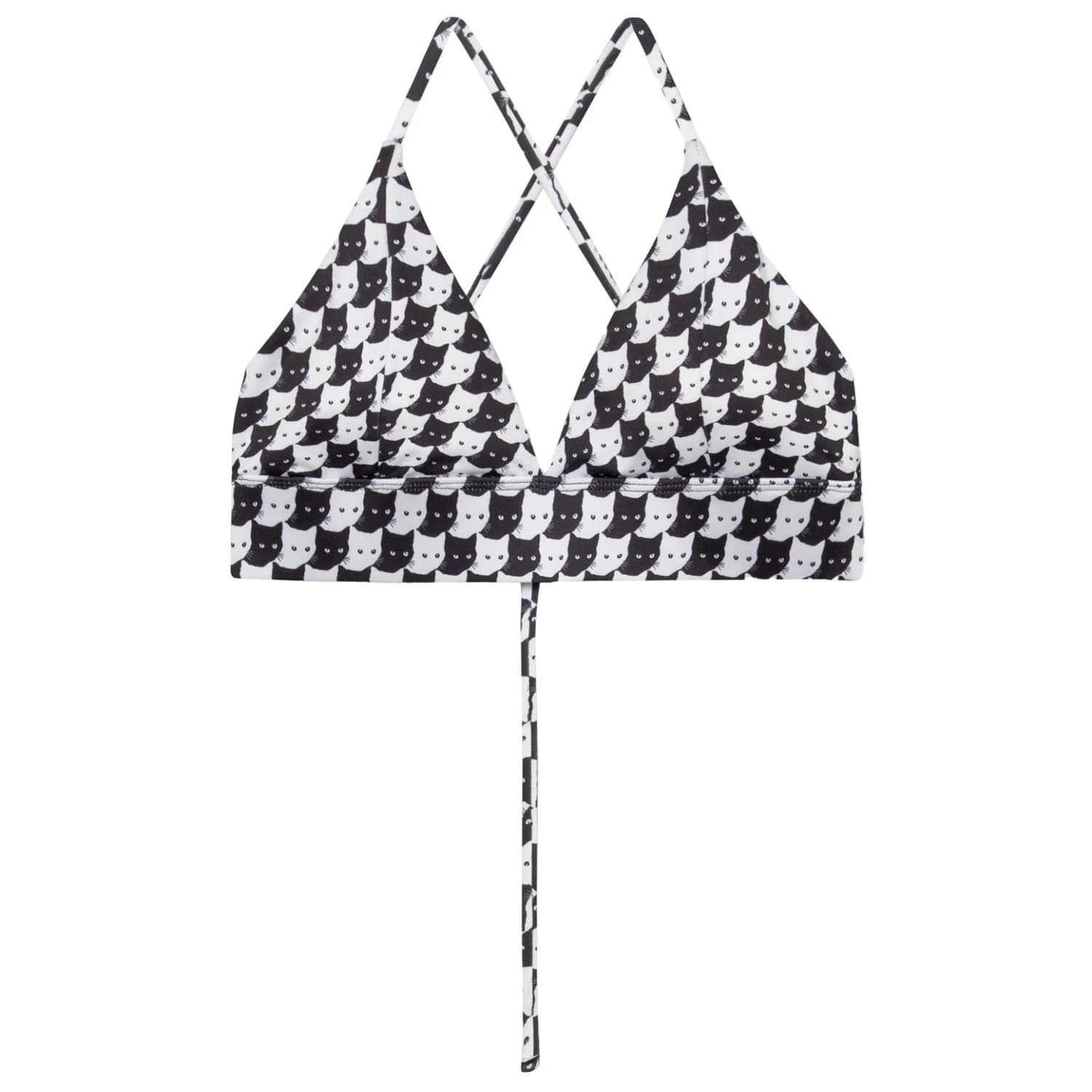 Бикини горнище DEDICATED Women's Bikini Top Alva Bikini top - Pepita Cats Black