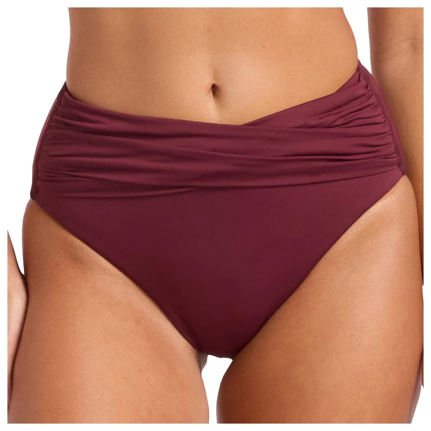 Бикини долнище Seafolly Women's Collective High Waist Wrap Front Pant Bikini bottom - Dark Burgundy