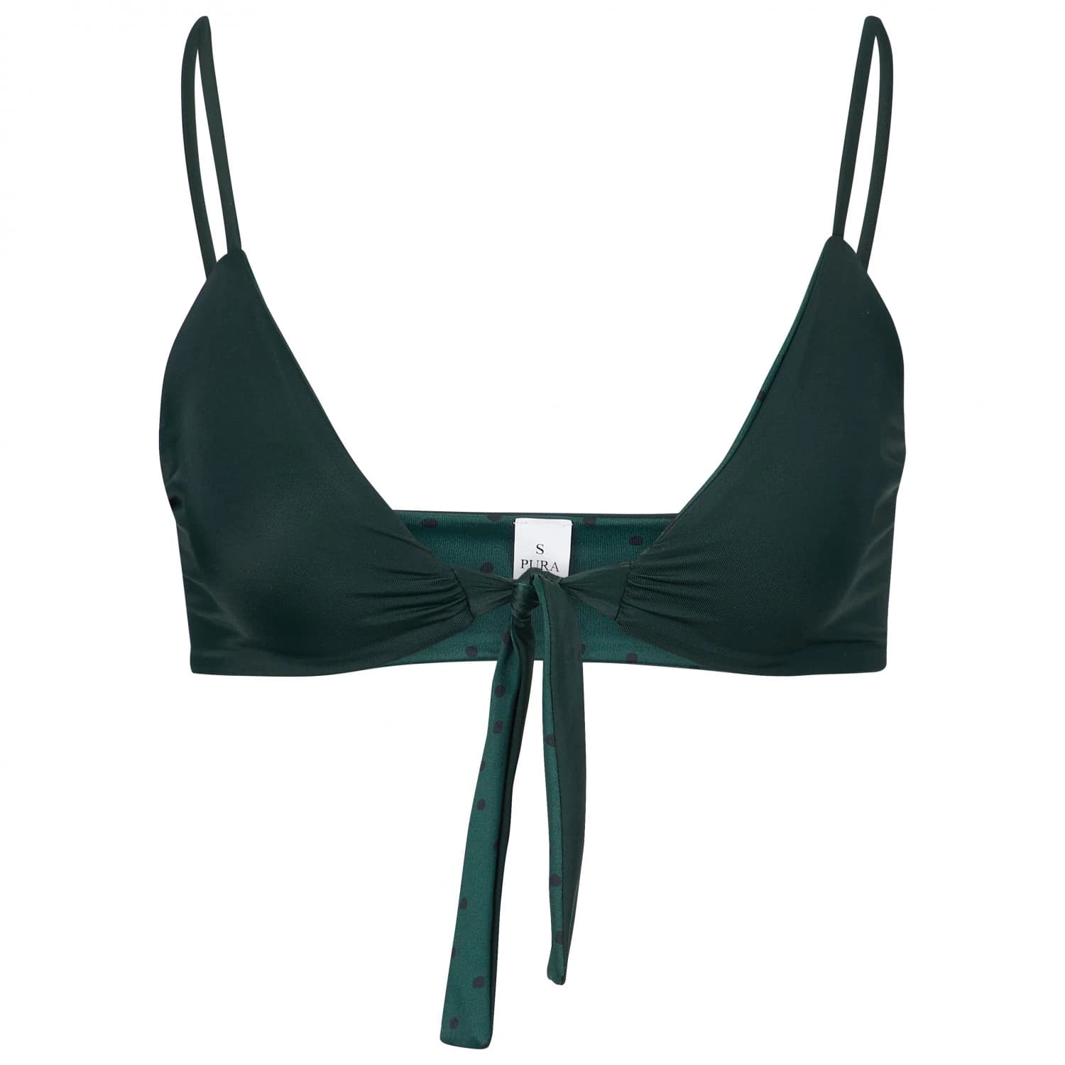 Дамско бикини горнище Pura clothing Women's Marla Top Bikini top - Dark Green / Dots