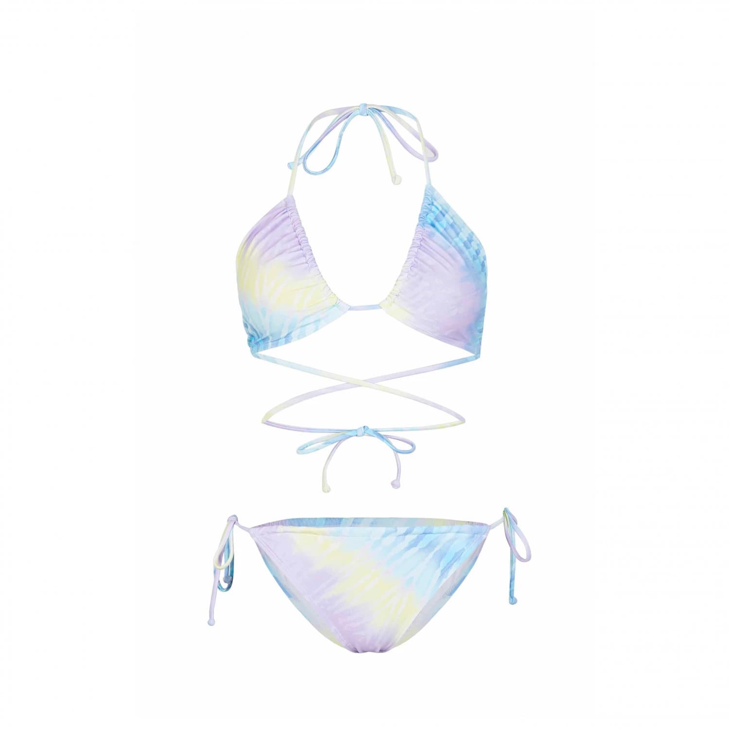 Дамски комплект бикини O'neill Women's Kat Becca Wow Bikini Set Bikini - Blue Tie Dye