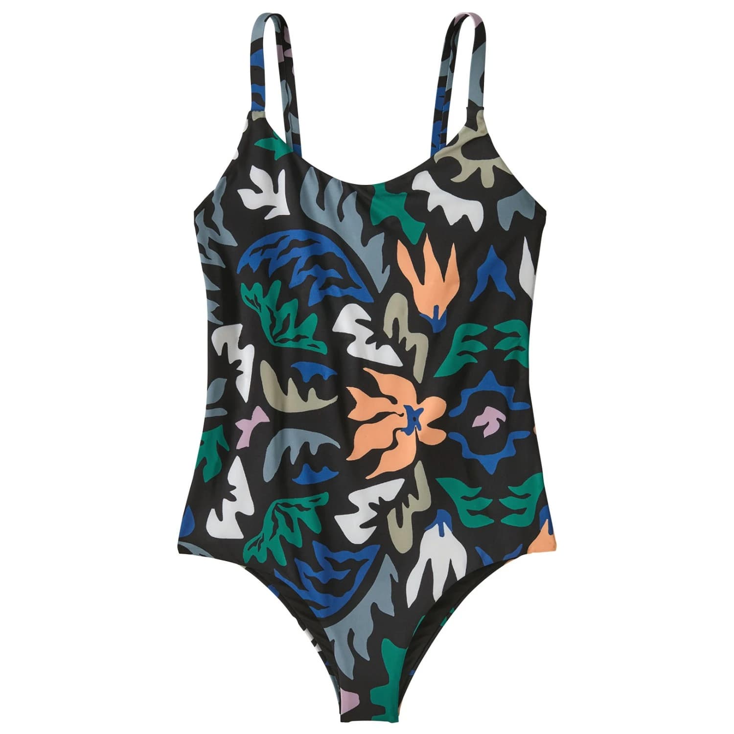 Дамски бански костюм Patagonia Women's Sunny Tide 1-Piece Swimsuit - Kaleido Bloom: Black