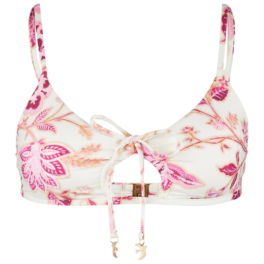 Дамско бикини горнище Seafolly Women's Silkroad Drawstring Keyhole Bralette Bikini top - Parfait Pink