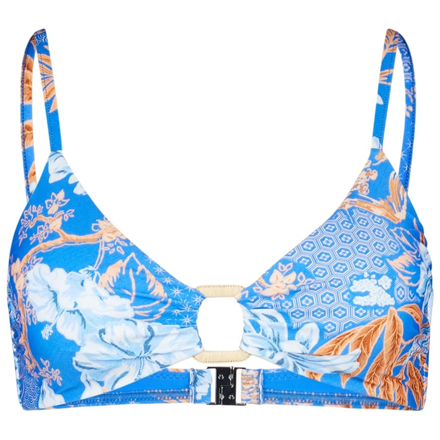 Дамско бикини горнище Seafolly Women's Eden Ring Front Bralette Bikini top - Azure
