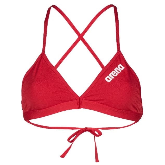 Дамско бикини горнище Arena Women's Team Swim Top Tie Back Solid Bikini top - Red / White