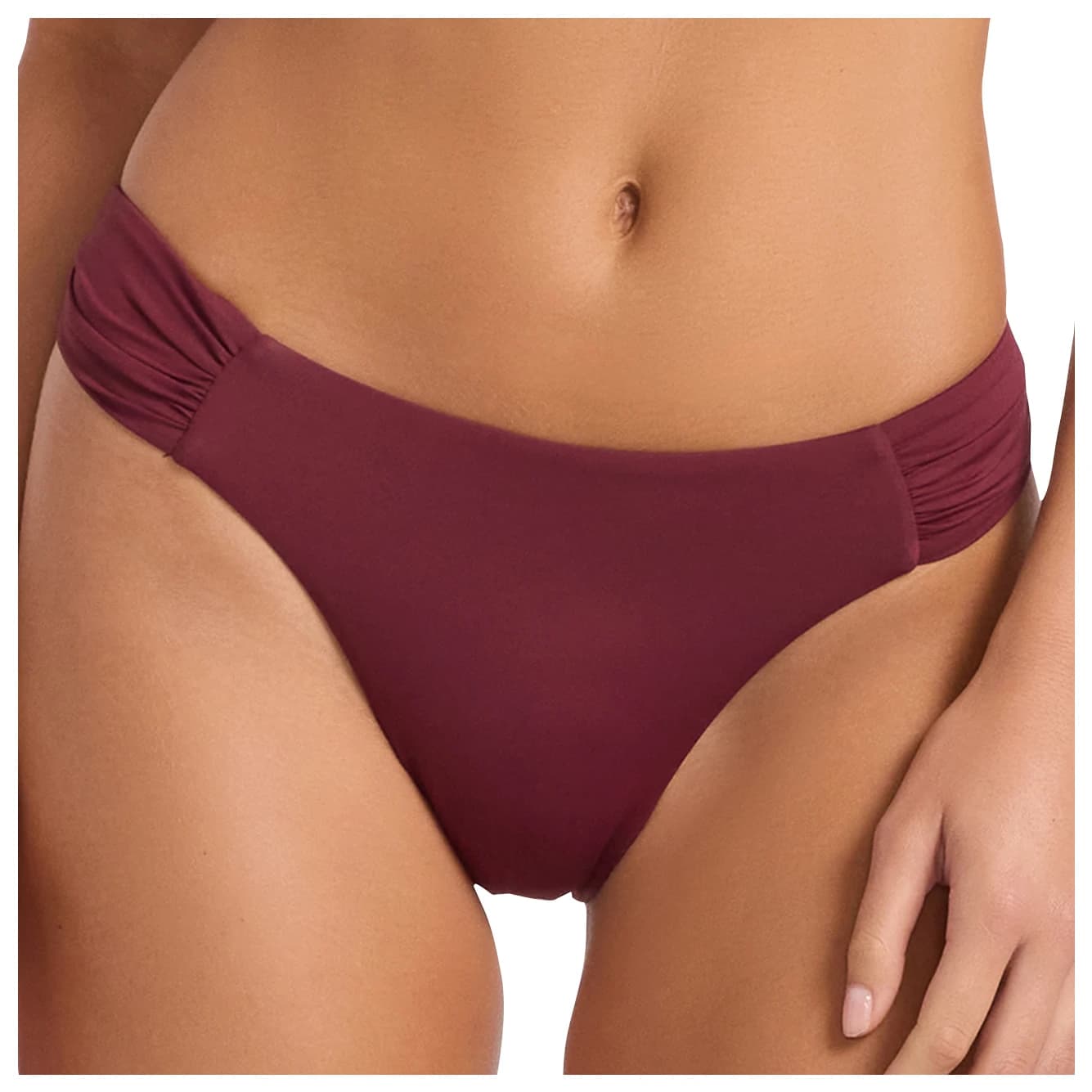 Дамско бикини долнище Seafolly Seafolly Collective High Leg Ruched Side Pant Bikini bottom - Dark Burgundy