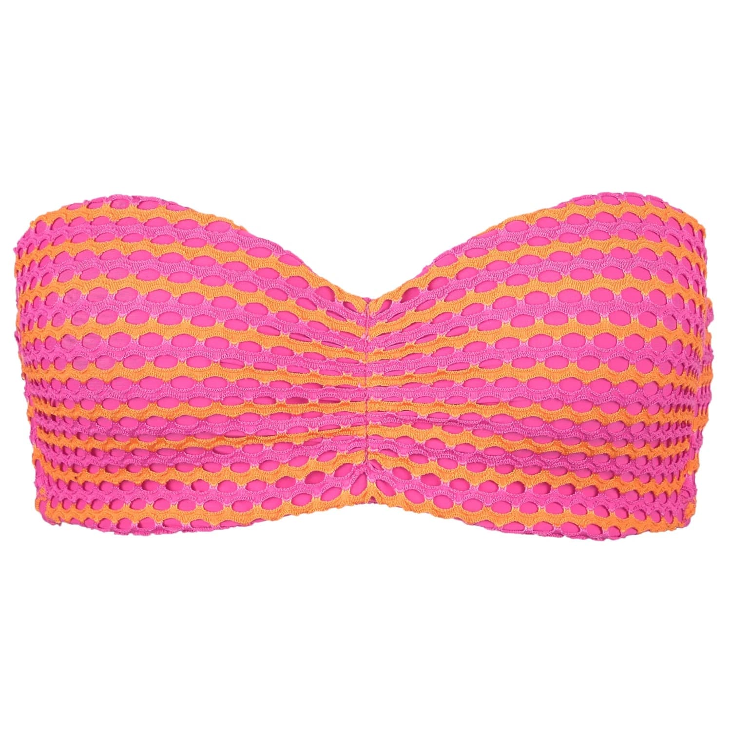 Дамско бикини горнище Seafolly Women's Mesh Effect Bustier Bandeau Bikini top - Hot Pink