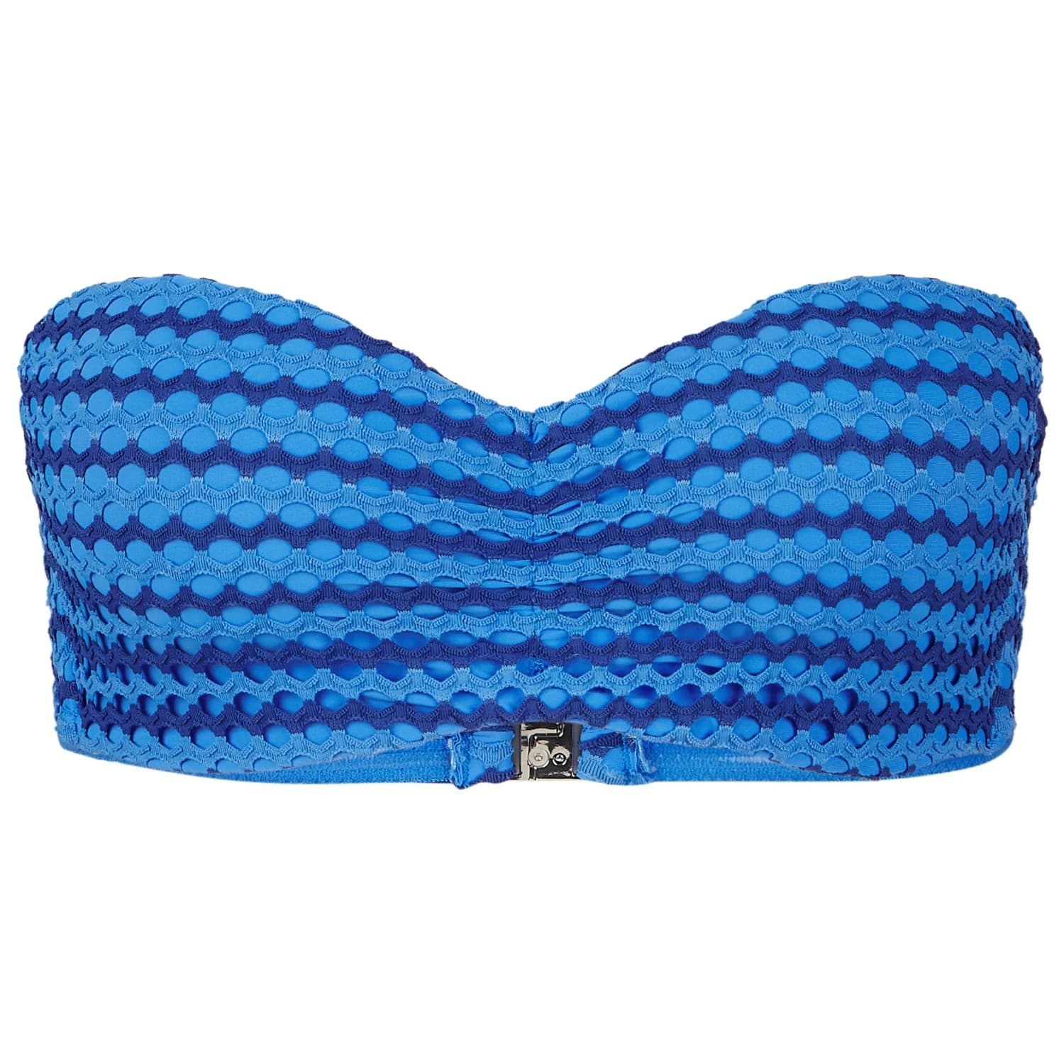 Дамско бикини горнище Seafolly Women's Mesh Effect Bustier Bandeau Bikini top - Sapphire