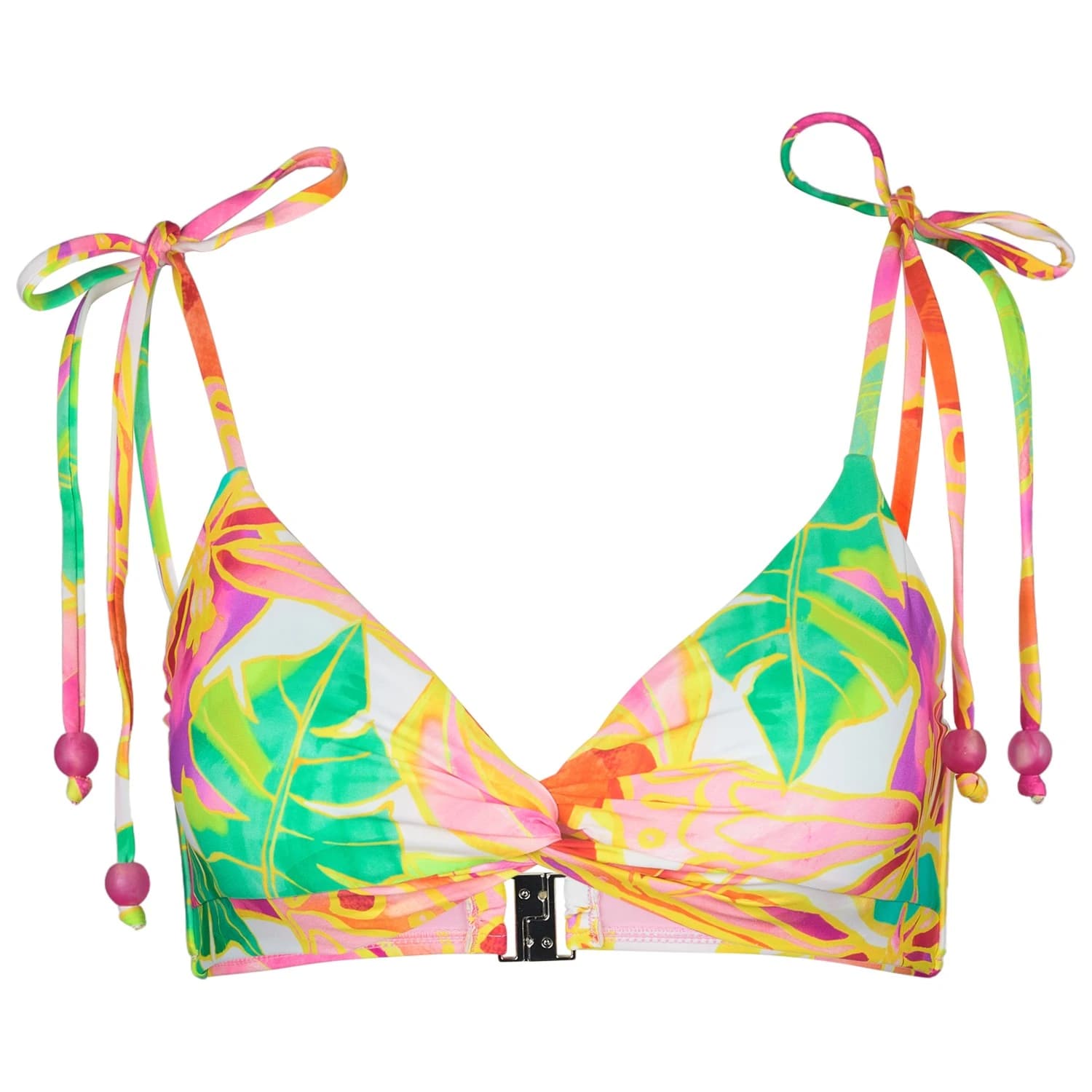 Дамско бикини горнище Seafolly Women's Wonderland TwistedFront Bralette Bikini top - Fuchsia Rose