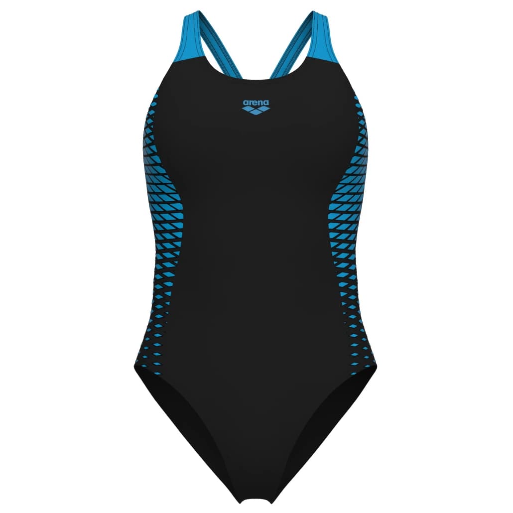 Дамски бански костюм Arena Women's Openings Swimsuit V Back Swimsuit - Black / Turquoise