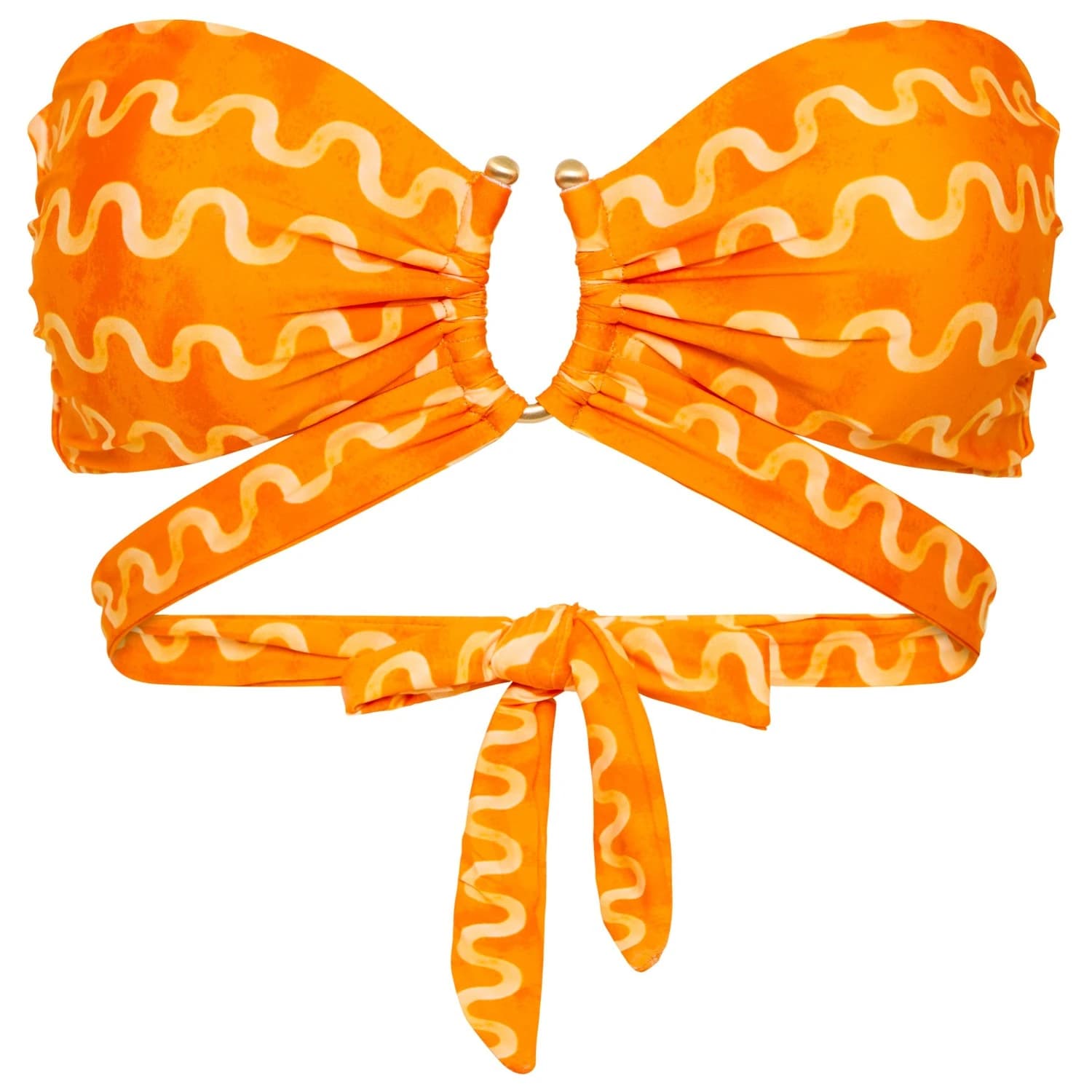 Дамско бикини горнище Seafolly Women's Soundwave U Wire Bandeau Bra Bikini top - Turmeric