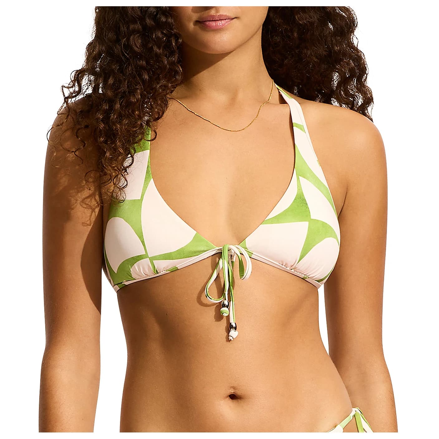 Дамско бикини горнище Seafolly Women's Sunray Long Line Halter Bra Bikini top - Sage