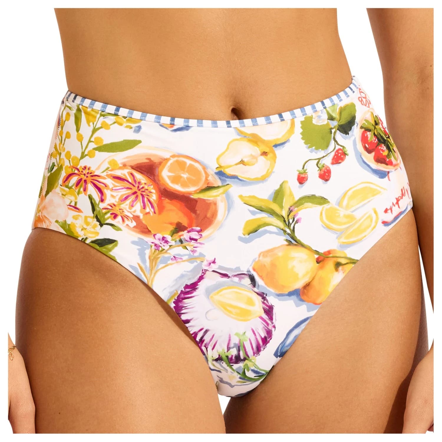 Бикини долнище Seafolly Women's Coastline High Waisted Pant Bikini bottom - White