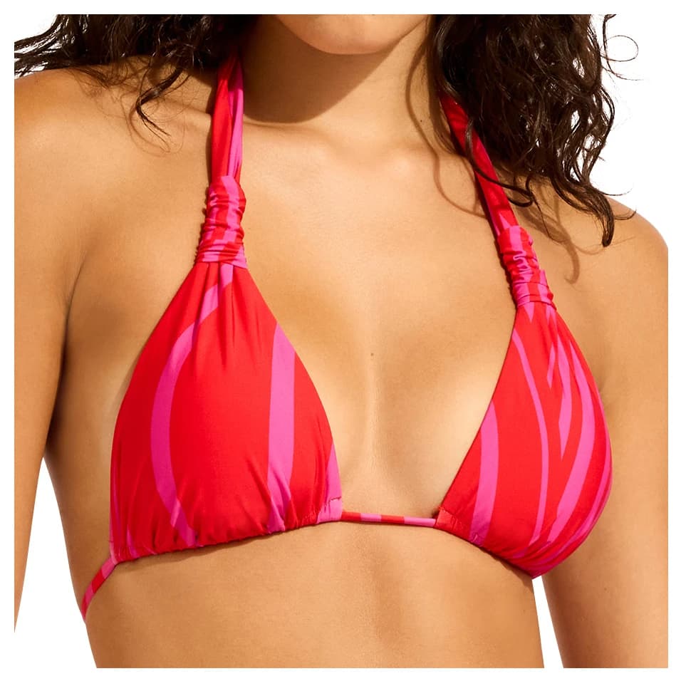 Дамско бикини горнище Seafolly Women's Coastline Multi Fit Longline Tri Bikini top - Flame