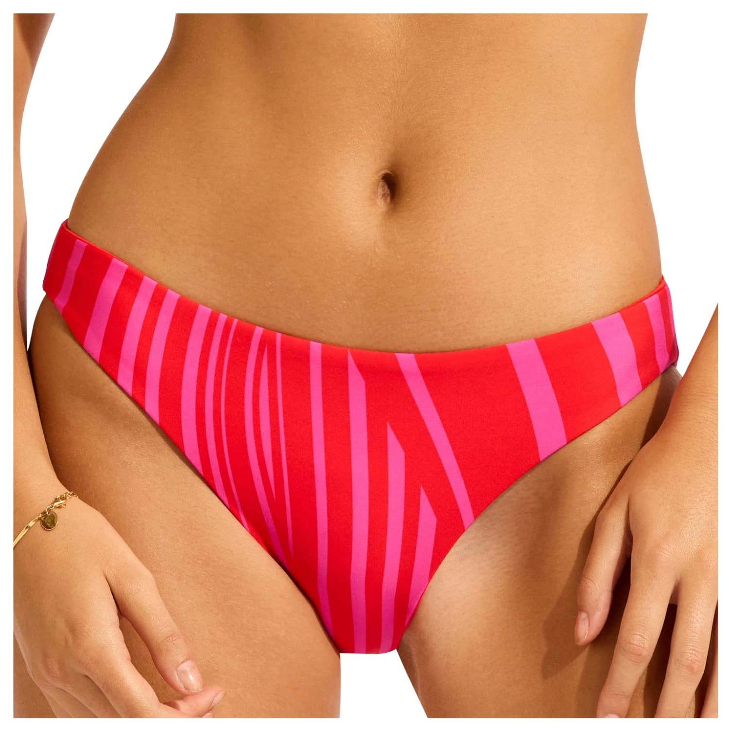 Дамско бикини долнище Seafolly Women's Coastline Reversible Hipster Pant Bikini bottom - Flame