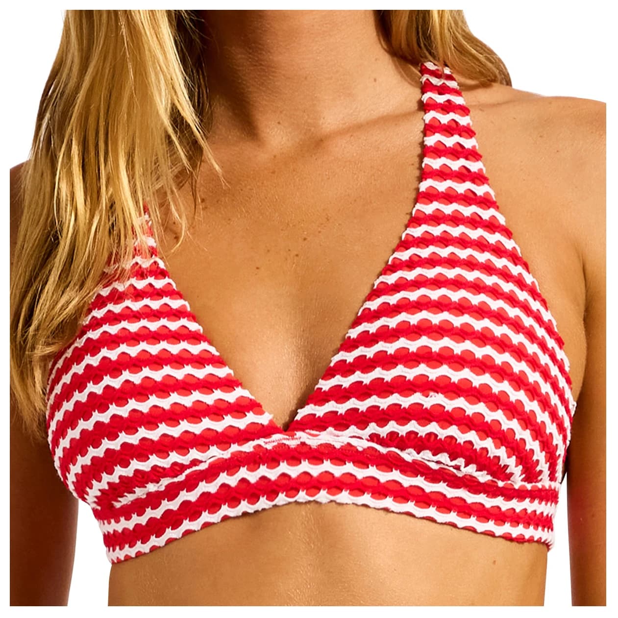 Бикини горнище Seafolly Women's Multi Fit Longline Tri Bikini top - Chilli Red / White