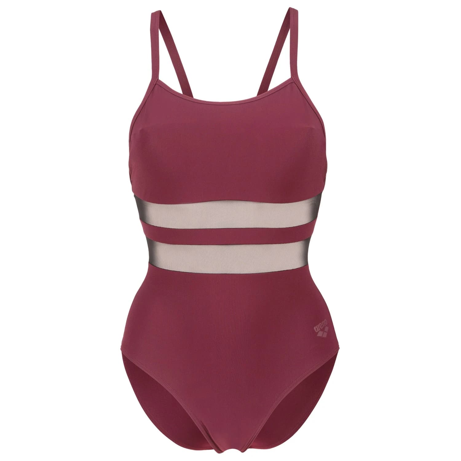 Бански костюм Arena Women's Mesh Equals Swimsuit Back B Swimsuit - Bordeaux