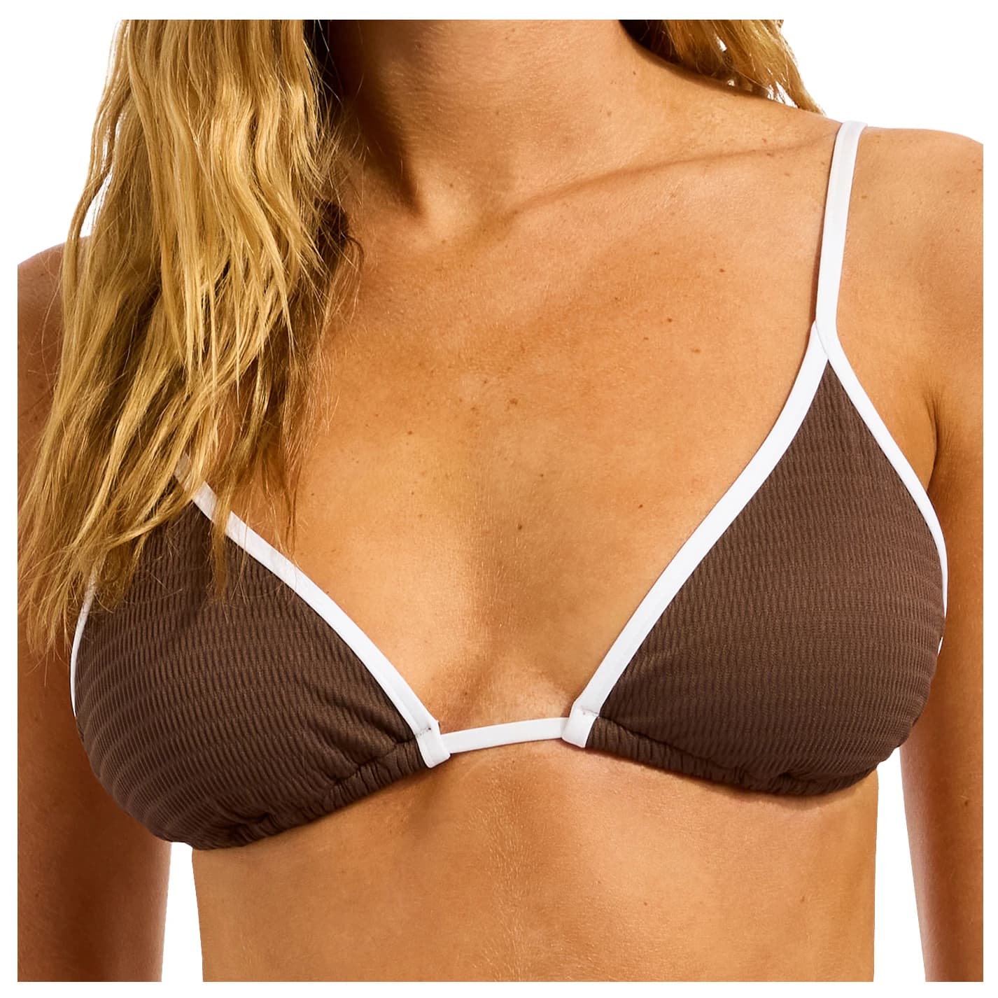 Дамско бикини горнище Seafolly Women's Beach Bound Slide Tri Bikini top - Dark Chocolate
