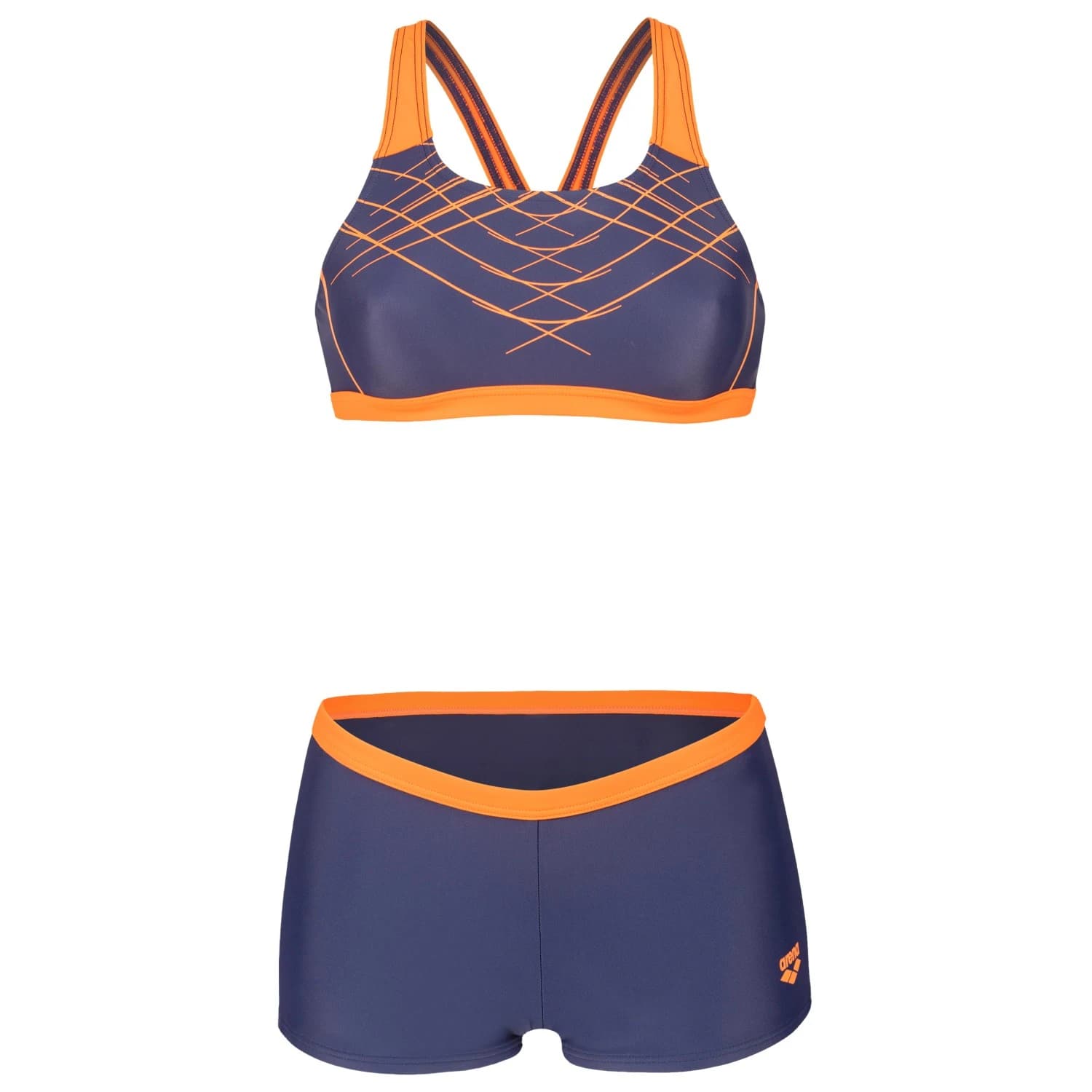 Дамски комплект бикини Arena Women's Proposal Swimsuit Two Pieces Bikini - Navy / Team Orange