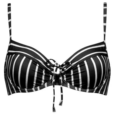 Дамско бикини горнище Lidea Women's Line Up Underwire Bikini Top - Black / White