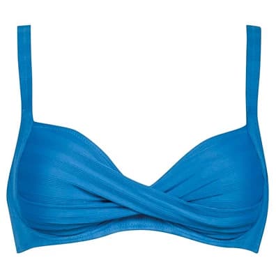 Дамско бикини горнище Lidea Women's Linear Code Cross-Over Bikini Top - Wave Blue