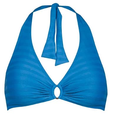 Дамско бикини горнище Lidea Women's Linear Code Halter Bikini Top - Wave Blue
