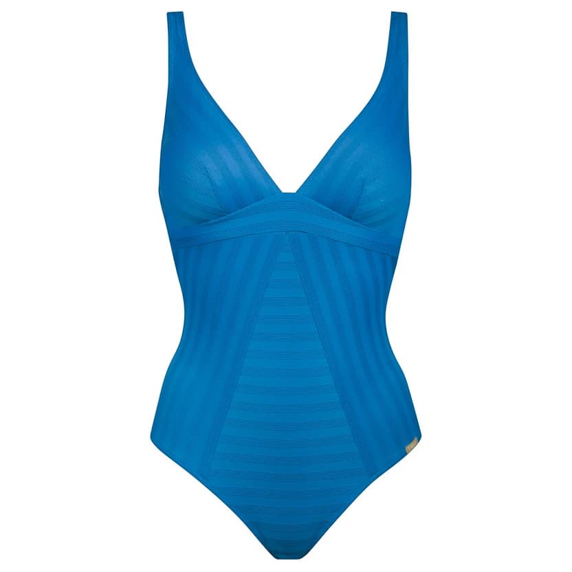 Дамски бански костюм Lidea Women's Linear Code Swimsuit - Wave Blue