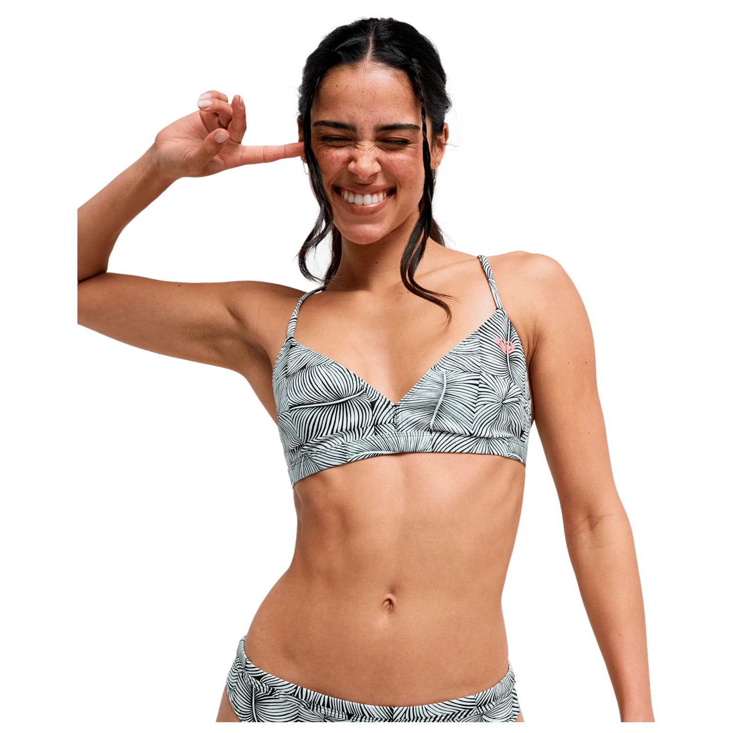 Дамско бикини горнище Roxy Women's Pro Surf Athletic tri Bikini top - Anthracite Popiscus