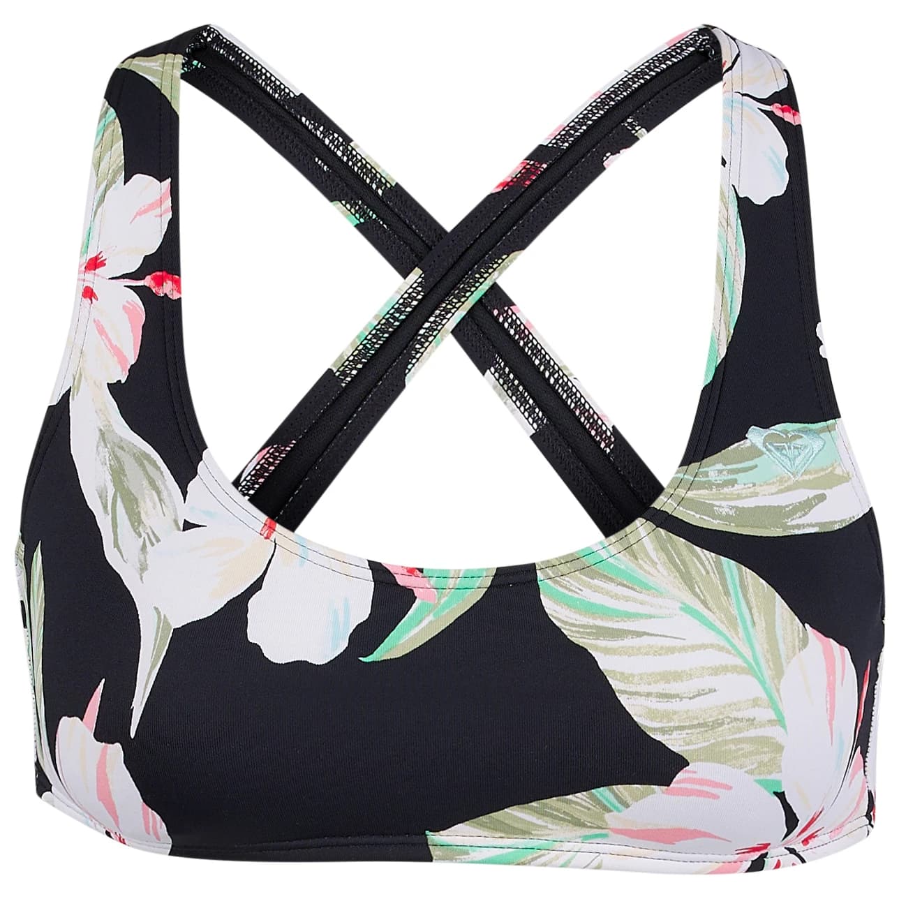 Дамско бикини горнище Roxy Women's PT Essentials Athletic Bra Bikini top - Anthracite Spring Charming