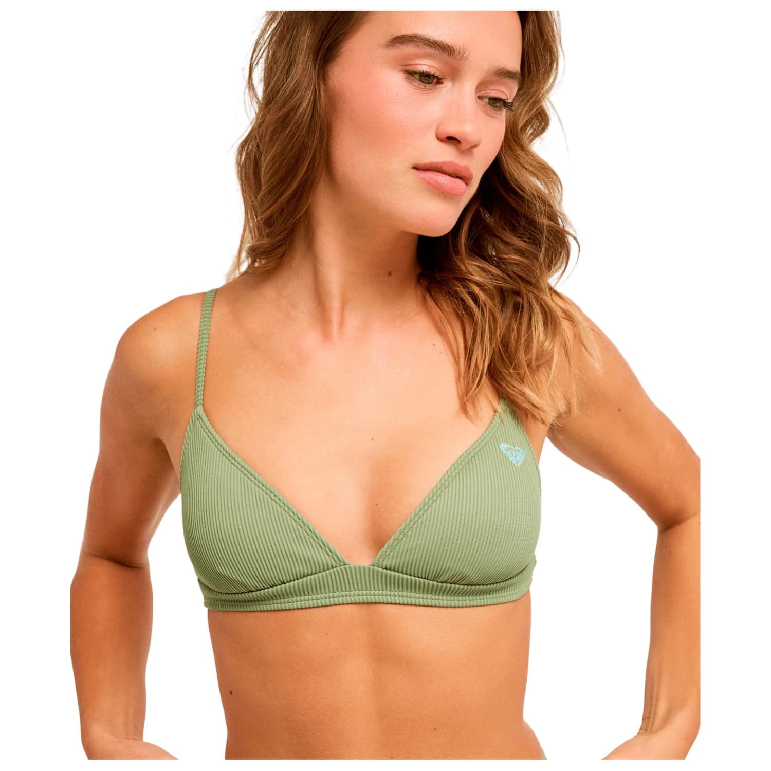 Бански костюм Roxy Women's Roxy Love Fixed Tri Bikini top - Oil Green