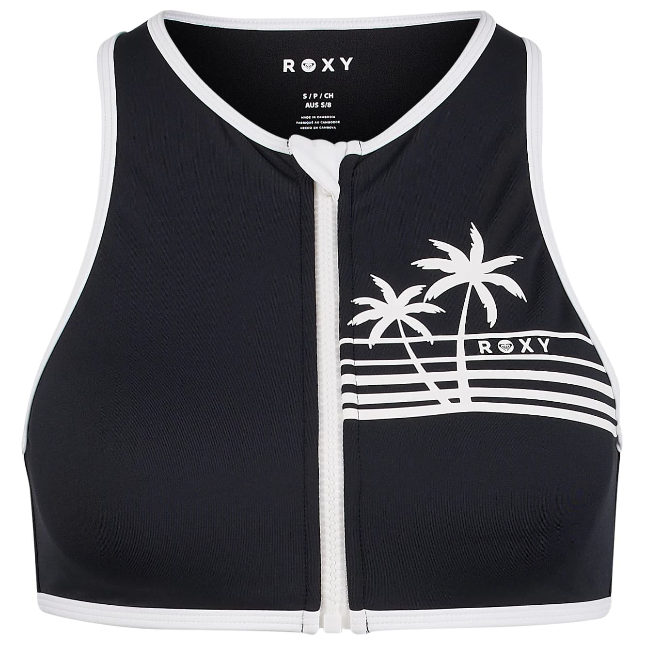 Дамско бикини горнище Roxy Women's The Retro Essentials Crop Top Bikini top - Anthracite