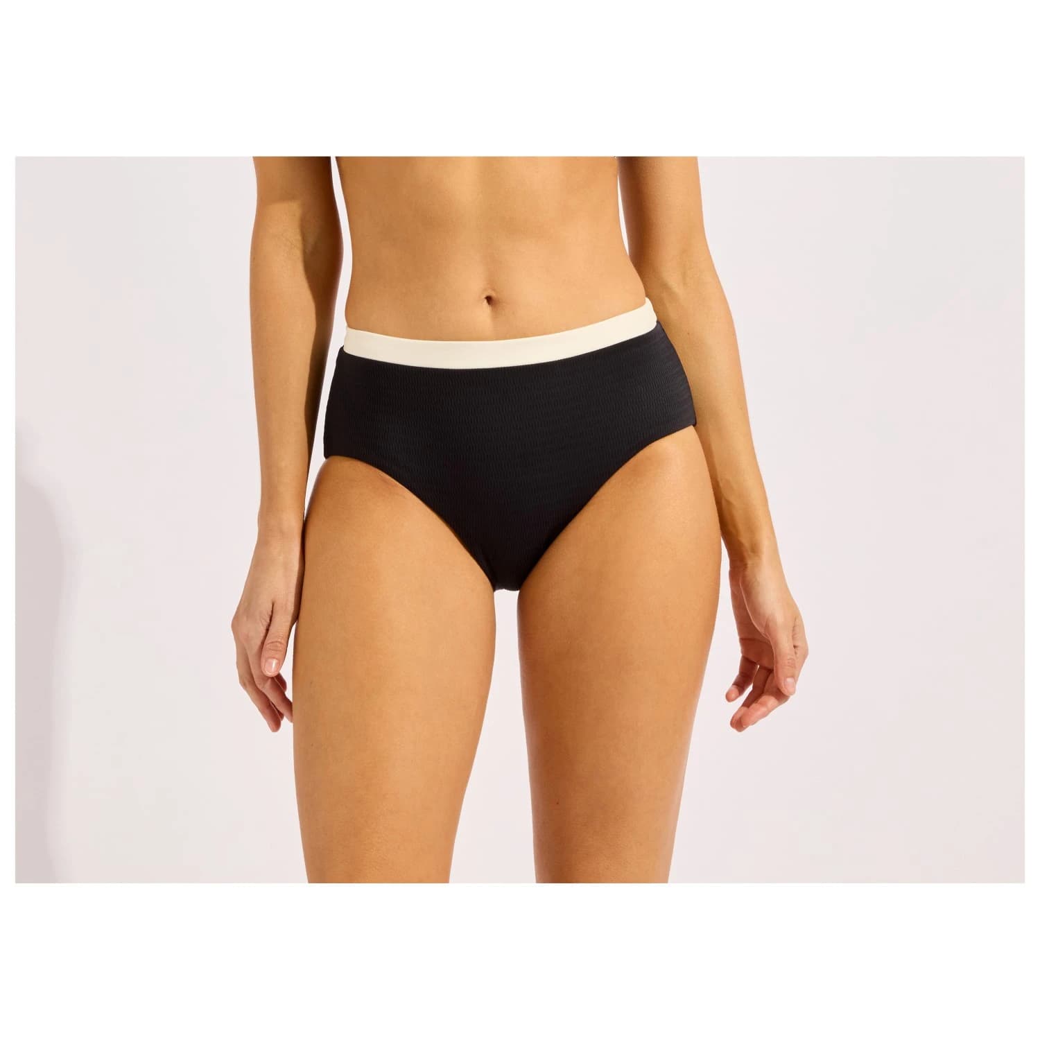 Дамско бикини долнище Seafolly Band Wave Belted High Waisted Pant Bikini bottom - Black