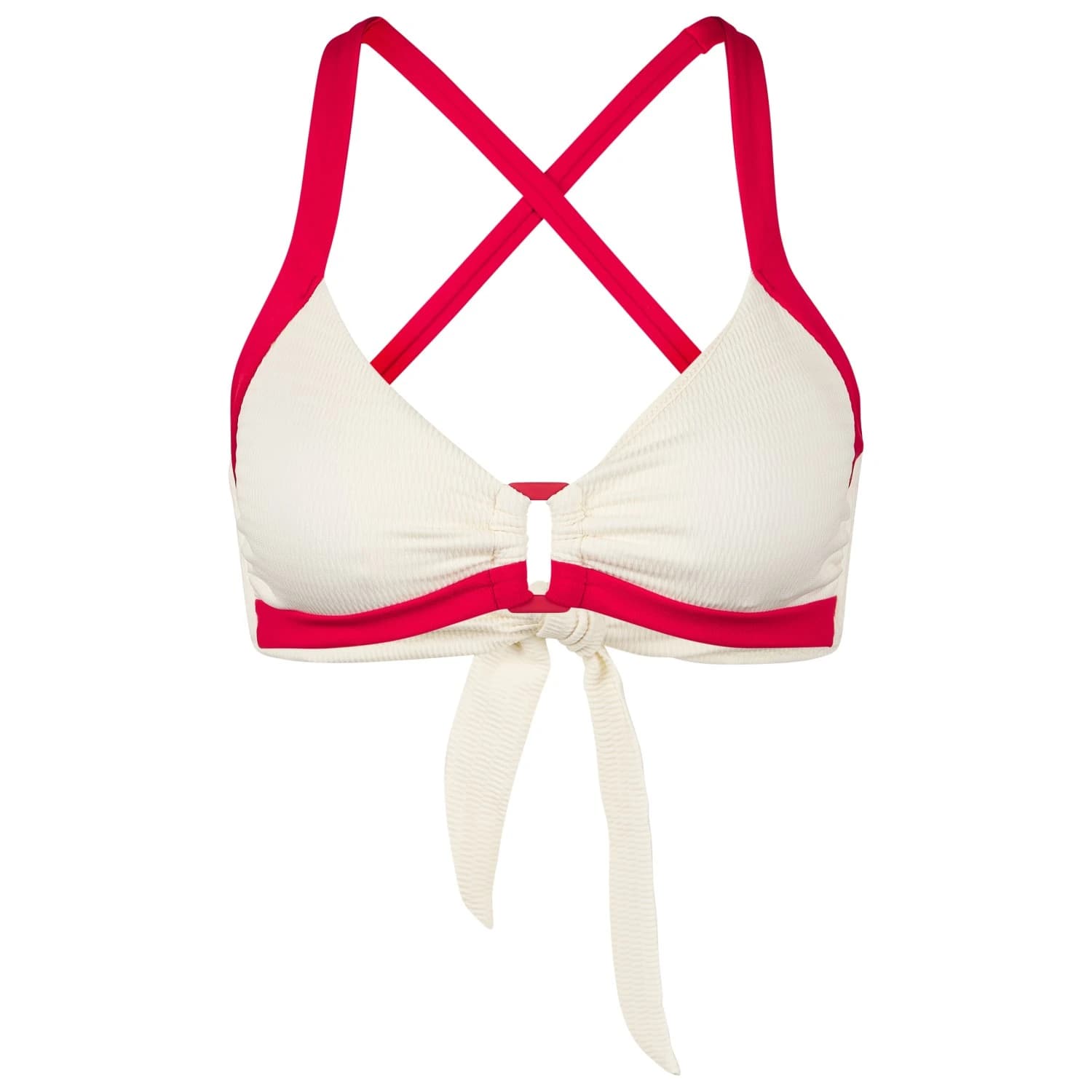 Дамско бикини горнище Seafolly Band Wave Fit Trim Front Bralette Bikini top - Ecru