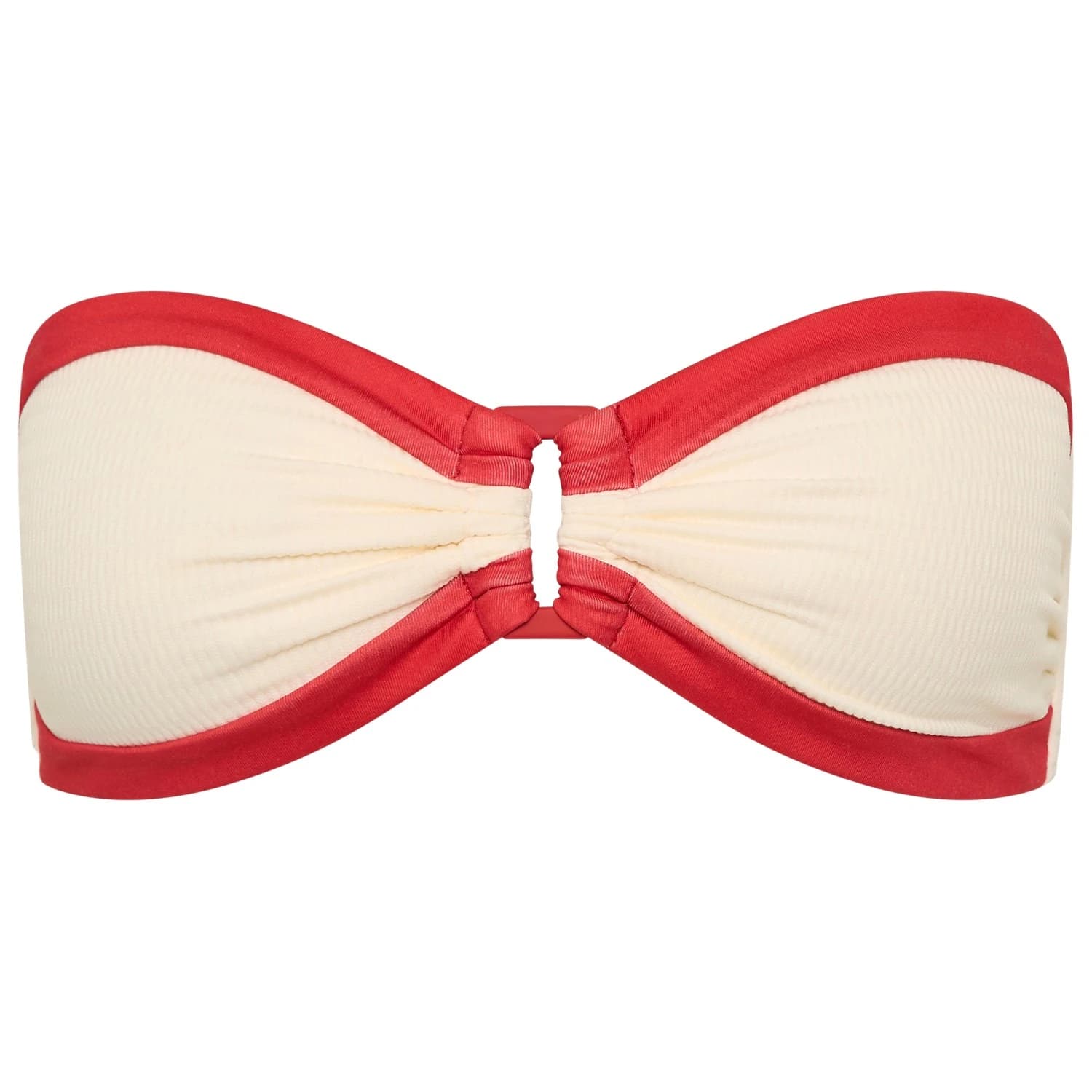 Дамско бикини горнище Seafolly Band Wave Trim Front Bandeau Bikini top - Ecru